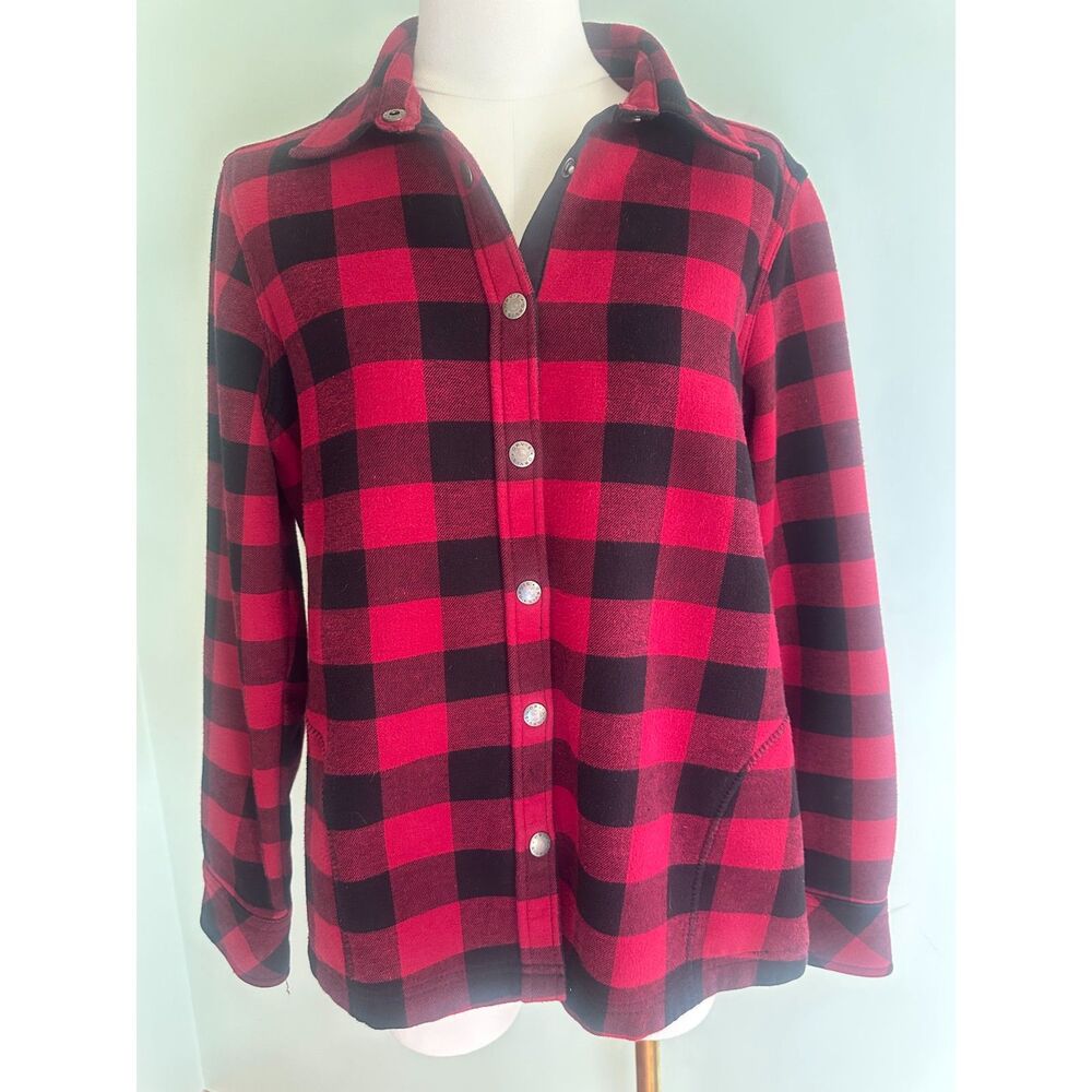 Orvis Classic Collection Fleece-Lined Buffalo Plaid Shirt Jacket Women's Size M